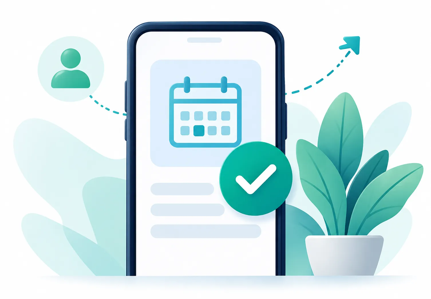 Celular con un calendario y una cita confirmada